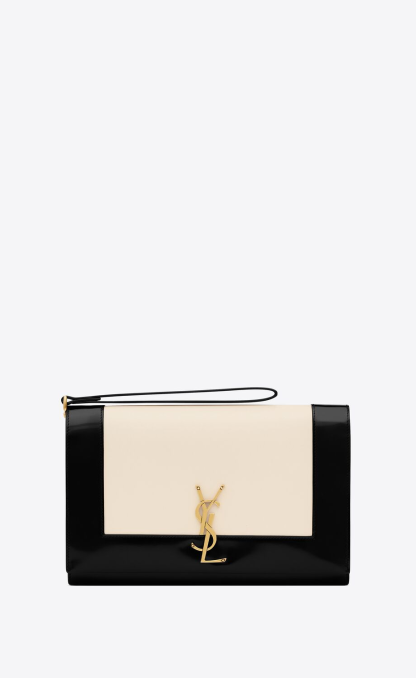 CASSANDRE FLAP POUCH IN LAMBSKIN AND BRUSHED LEATHER